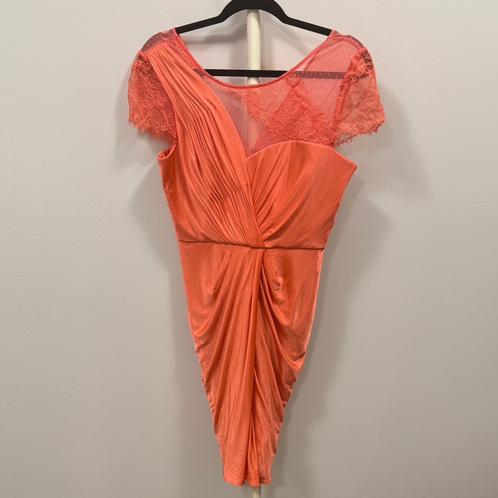 BCBGMaxAzria Coral Dress with Lace accents